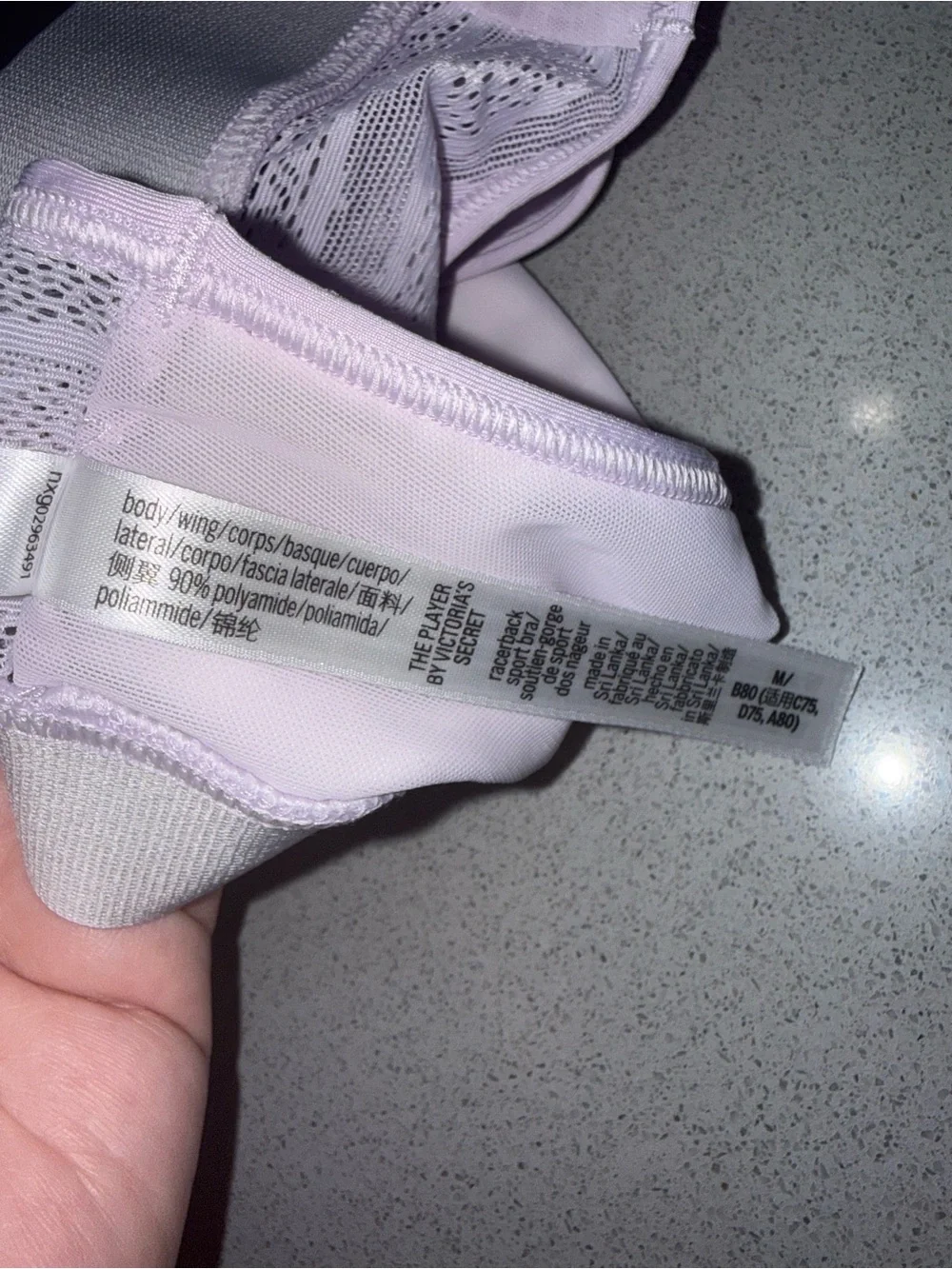 Victoria's Sport THE PLAYER Seamless Lightly Lined Sports Bra lilac- no pads- M